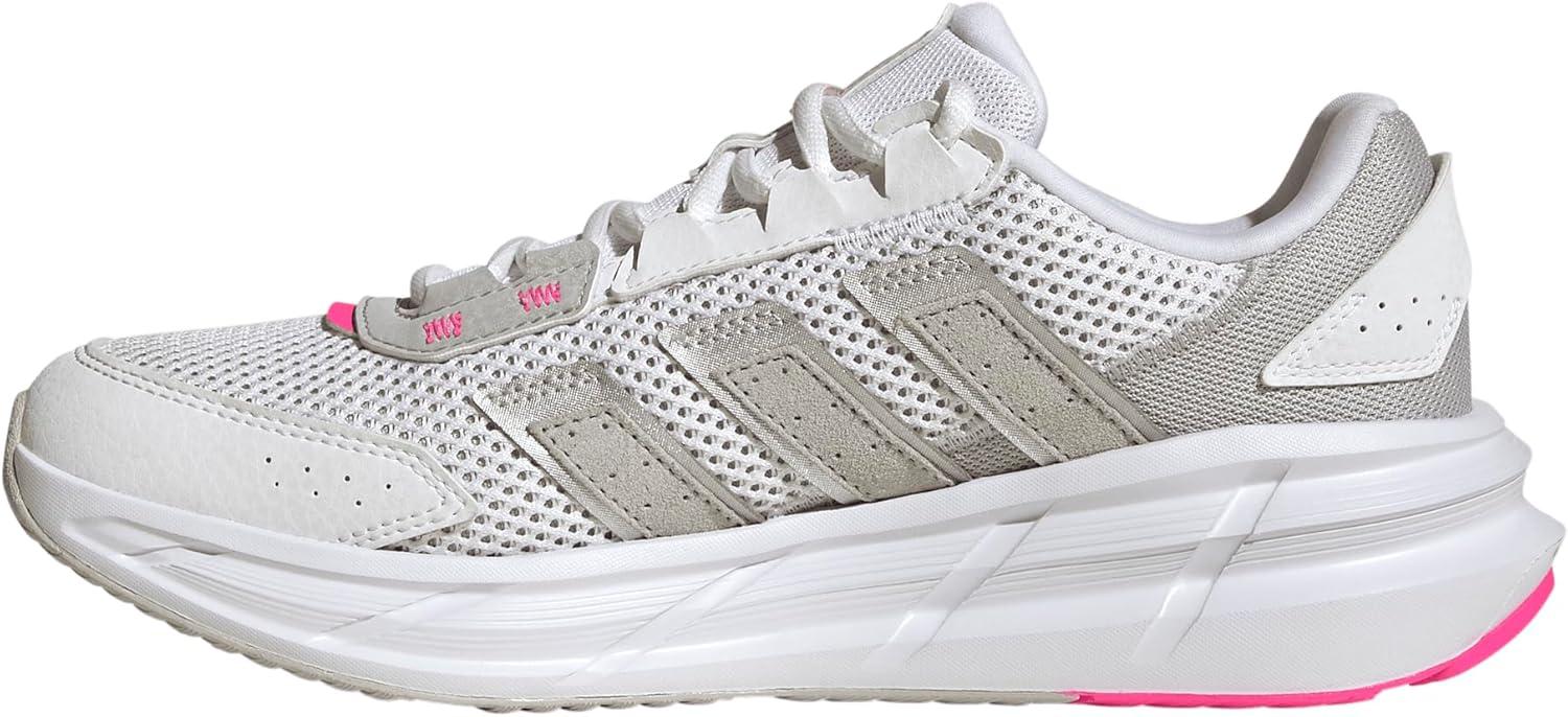 image:imageAdidas Womens AstrastarWhiteSilver MetallicLucid Pink