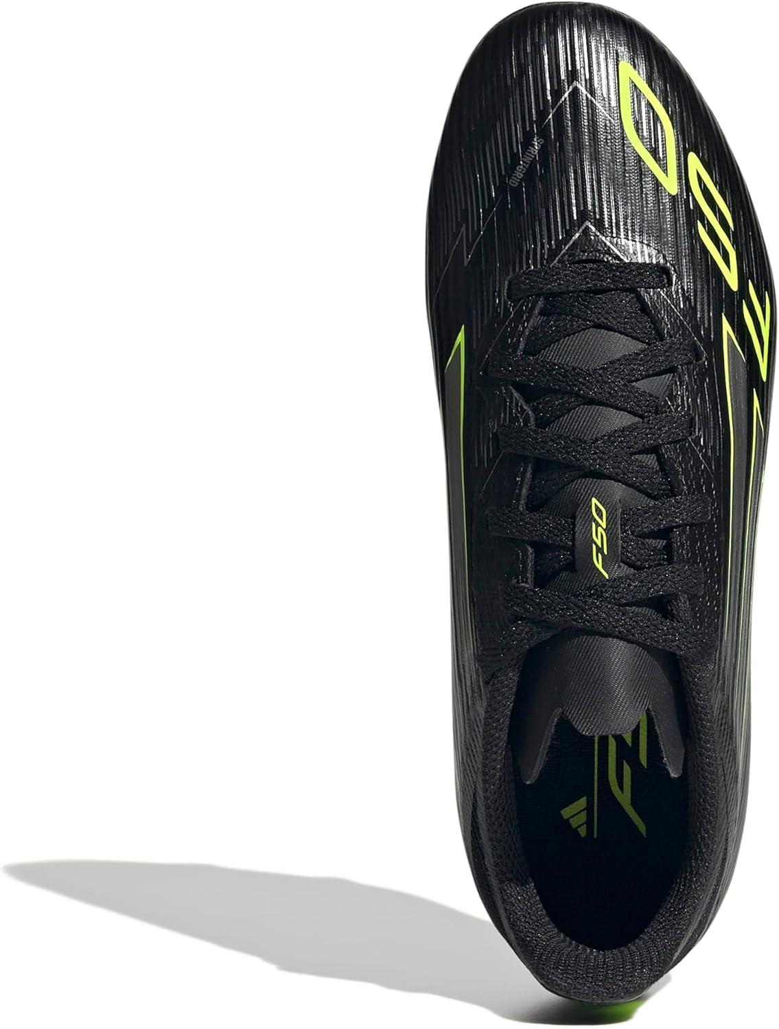 image:imageadidas Kids F50 League Firm Ground Multi Ground ShoesBlackIron MetallicLucid Lemon