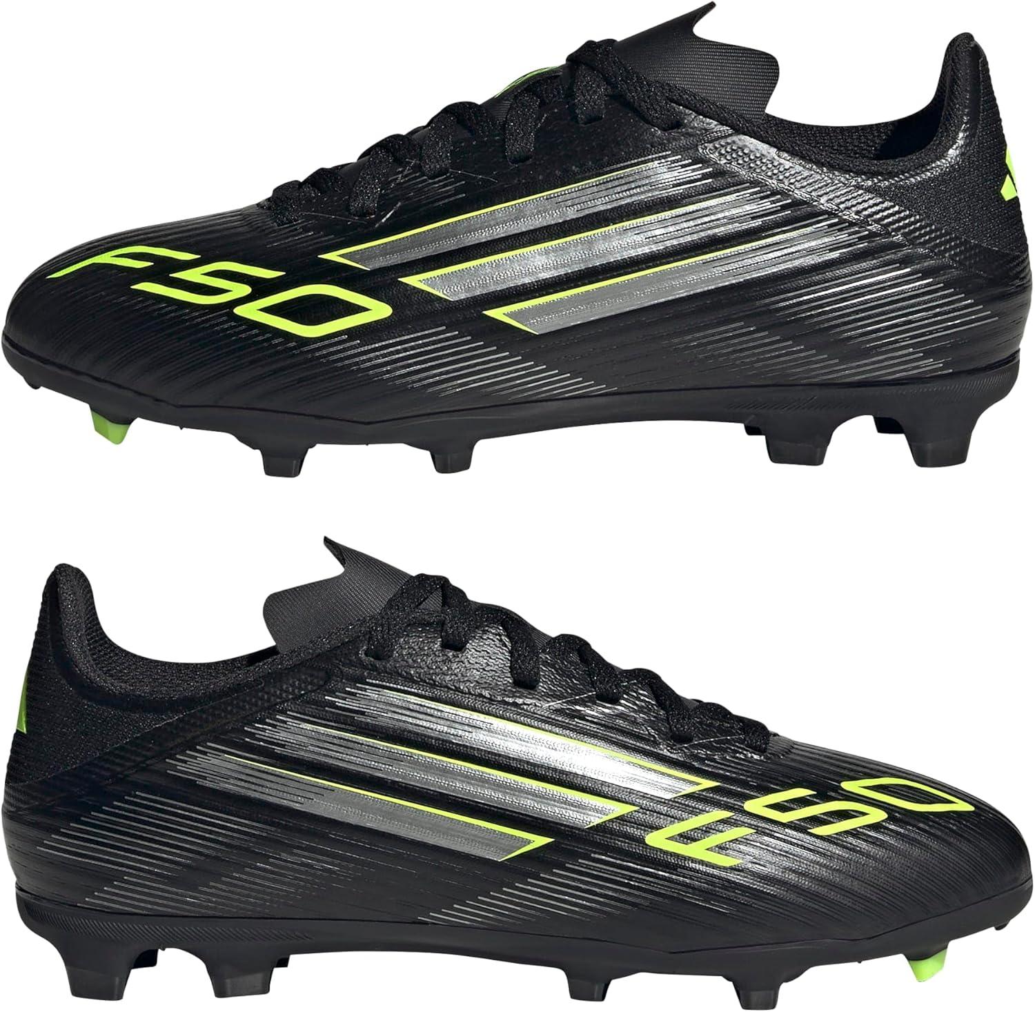 image:imageadidas Kids F50 League Firm Ground Multi Ground ShoesBlackIron MetallicLucid Lemon