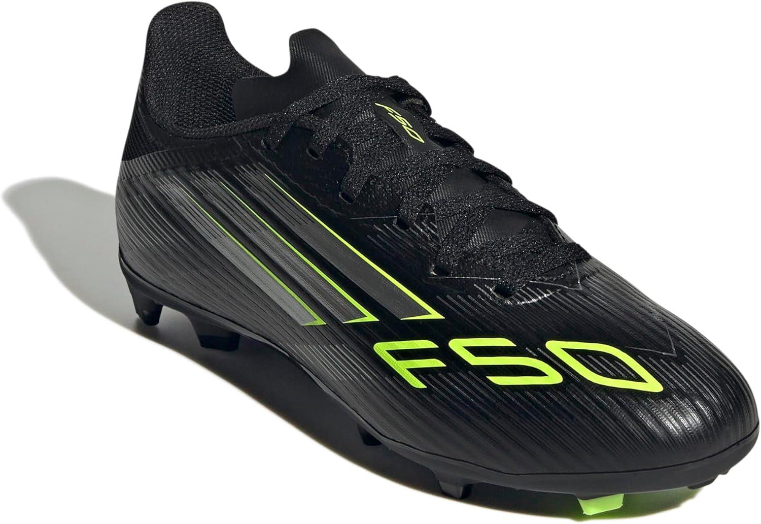 image:imageadidas Kids F50 League Firm Ground Multi Ground ShoesBlackIron MetallicLucid Lemon