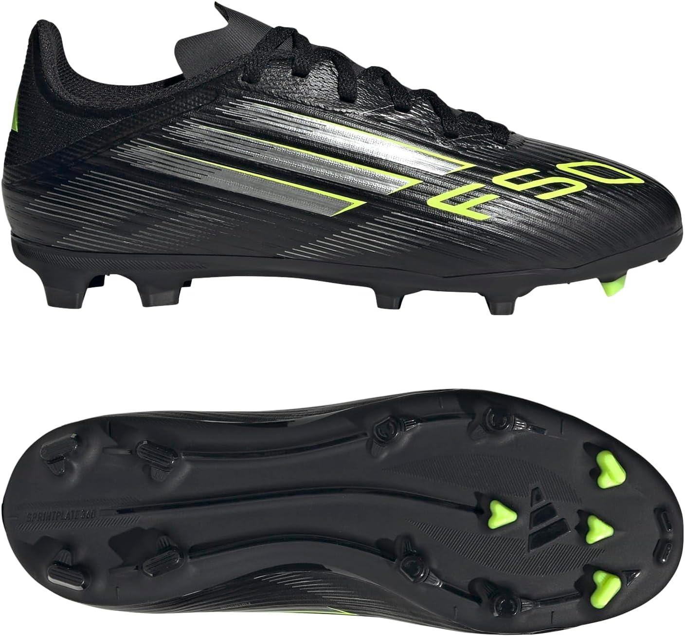 image:imageadidas Kids F50 League Firm Ground Multi Ground ShoesBlackIron MetallicLucid Lemon