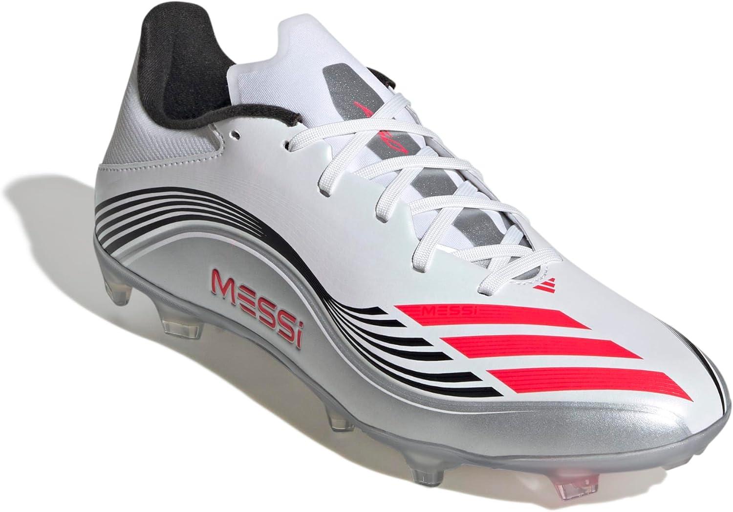 image:imageadidas Kids F50 League Firm Ground Multi Ground ShoesWhiteLucid RedSilver Metallic