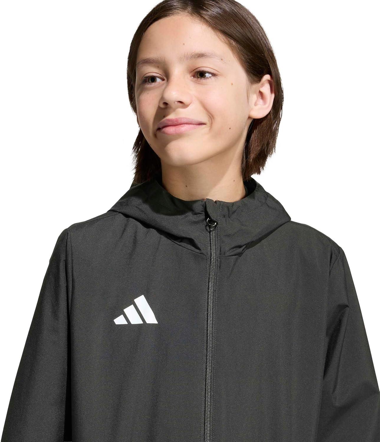 image:imageadidas boys Entrada26 All Weather JacketBlackWhite