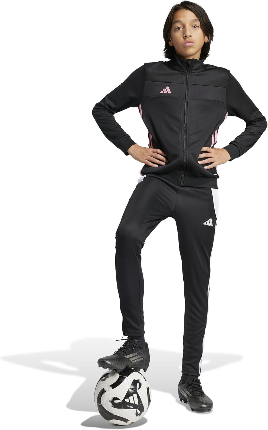 image:imageadidas boys Tiro 25 Essentials Training Track TopBlackEasy PinkWhite