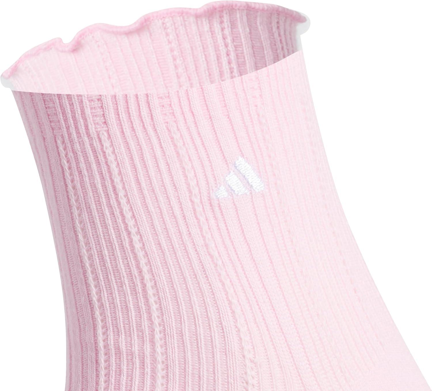 image:imageadidas womens Womens Performance Ruffle 3pack QuarterClear PinkWonder Alumina GreyWonder White