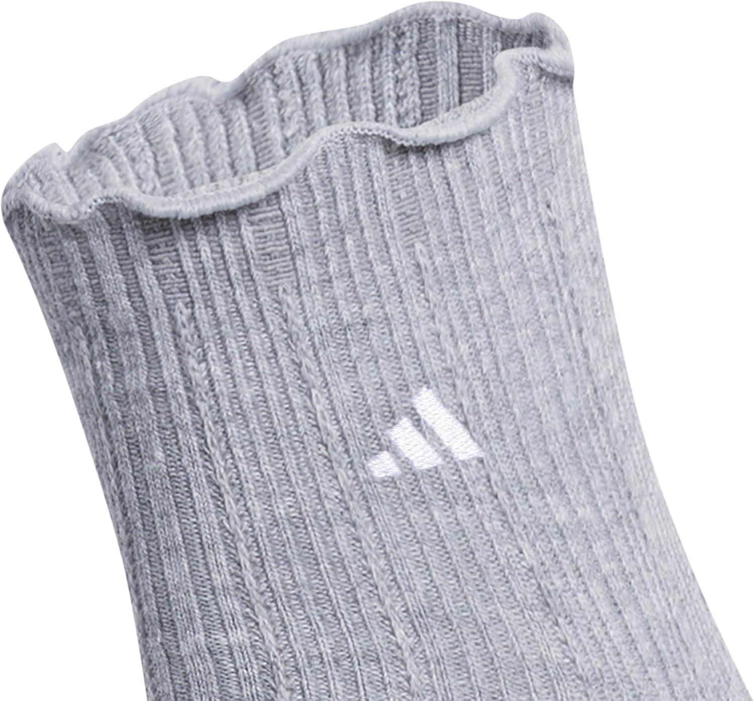 image:imageadidas womens Womens Performance Ruffle 3pack QuarterHeather GreyWhiteGlow Blue