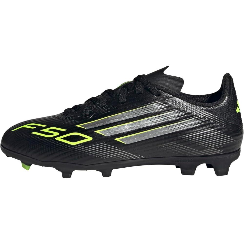 image:imageadidas Kids F50 League Firm Ground Multi Ground ShoesBlackIron MetallicLucid Lemon