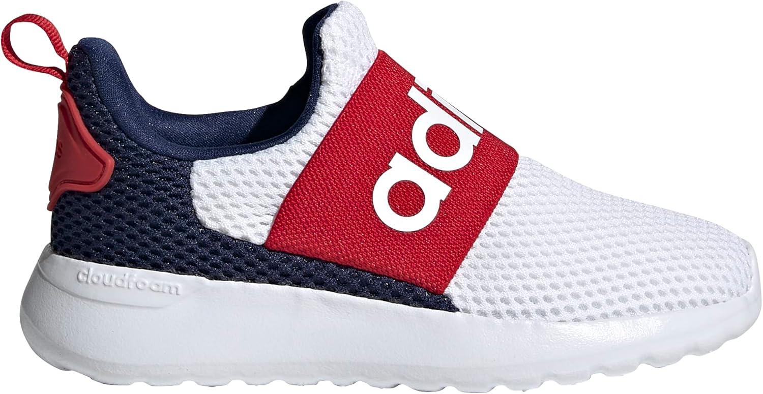 image:imageAdidas Lite Racer Adapt 40 Running ShoesWhiteDark BlueScarlet