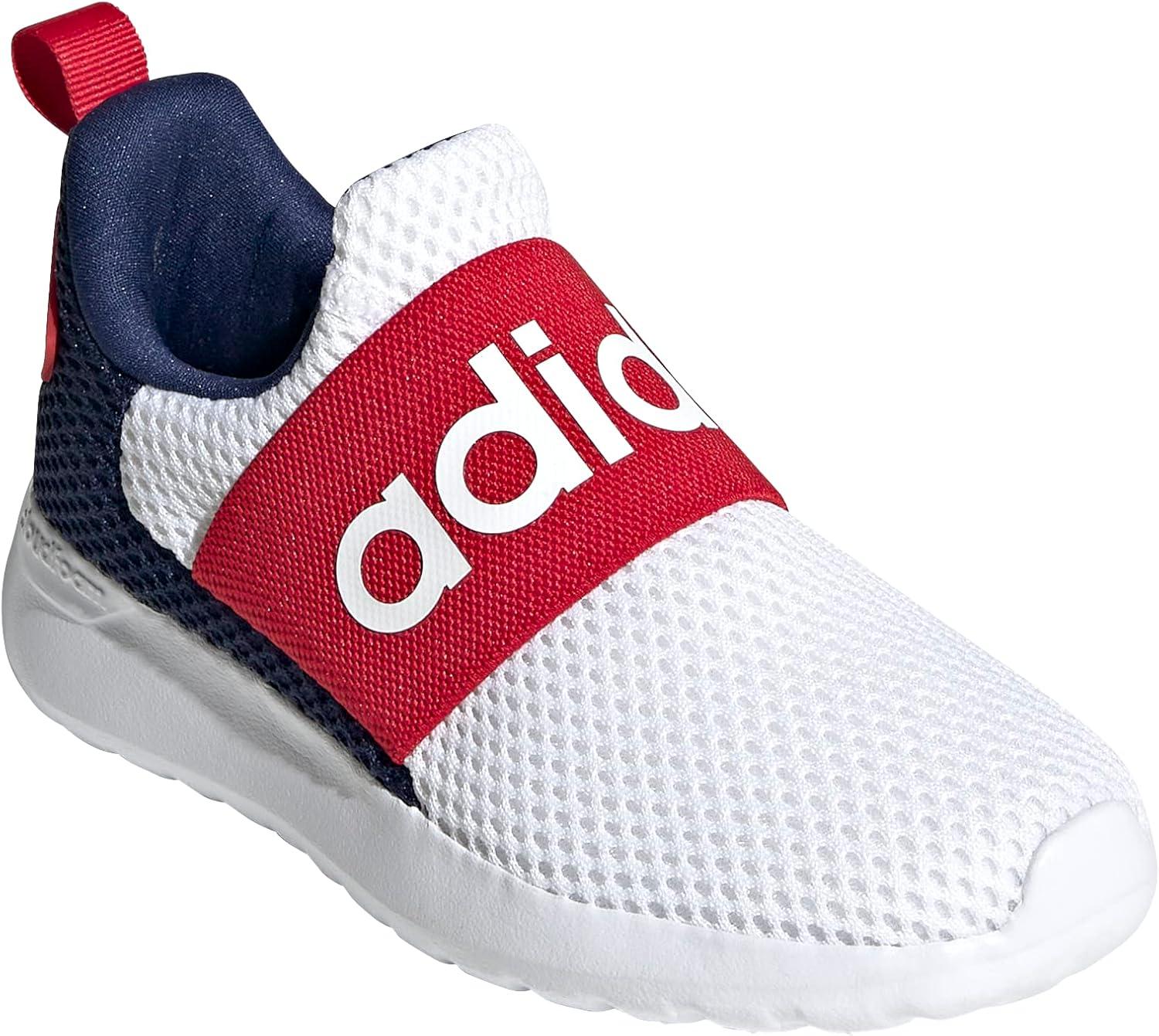 image:imageAdidas Lite Racer Adapt 40 Running ShoesWhiteDark BlueScarlet