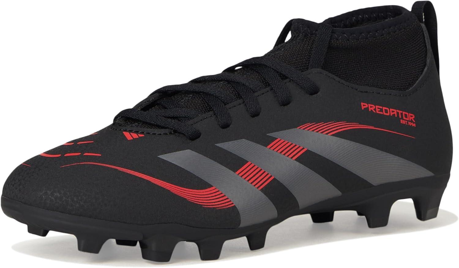 image:imageAdidas UnisexChild Club Predator Sock Firm GroundMulti GroundBlackGreyLucid Red