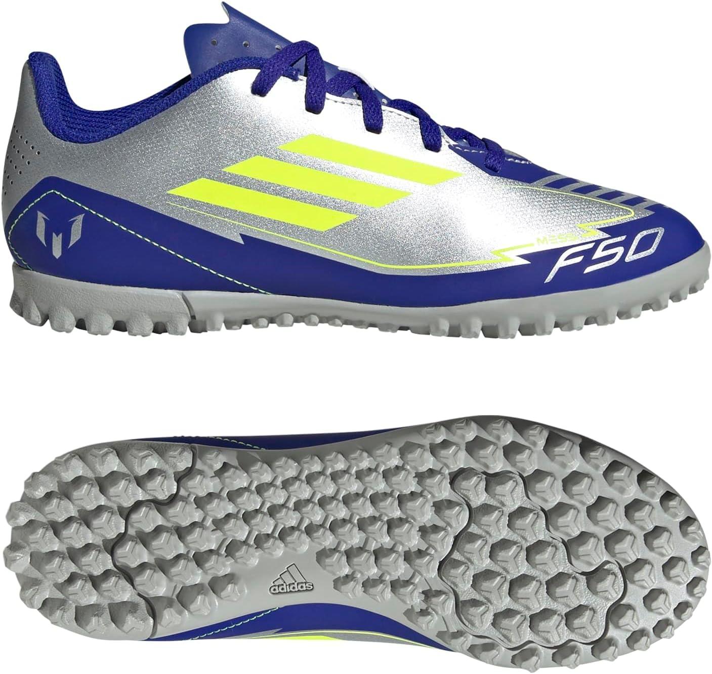image:imageAdidas UnisexChild F50 Club Messi TurfSilver MetallicSolar YellowLucid Blue