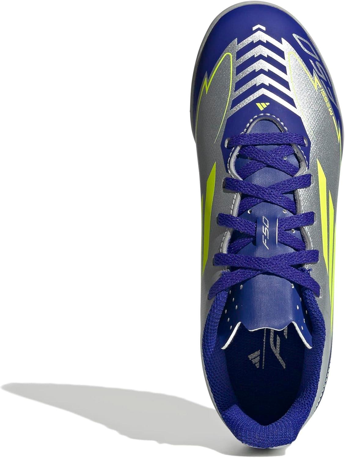 image:imageAdidas UnisexChild F50 Club Messi TurfSilver MetallicSolar YellowLucid Blue