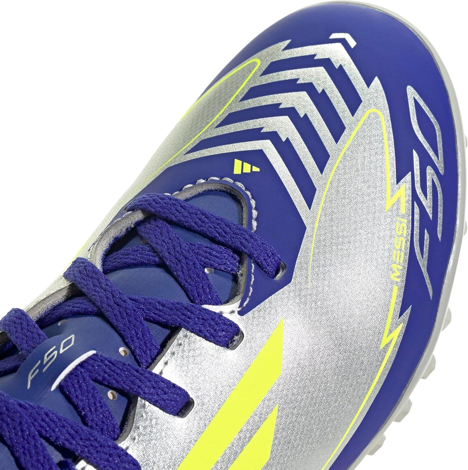 image:imageAdidas UnisexChild F50 Club Messi TurfSilver MetallicSolar YellowLucid Blue