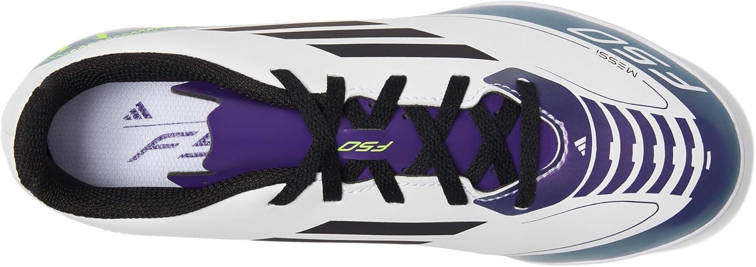image:imageAdidas UnisexChild F50 Club Messi TurfWhiteBlackUnity Purple