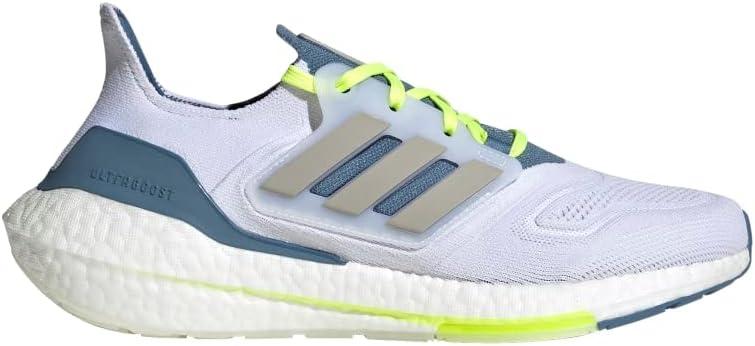 image:imageadidas Mens Ultraboost 22 Running ShoeWhiteMetal GreyLinen Green