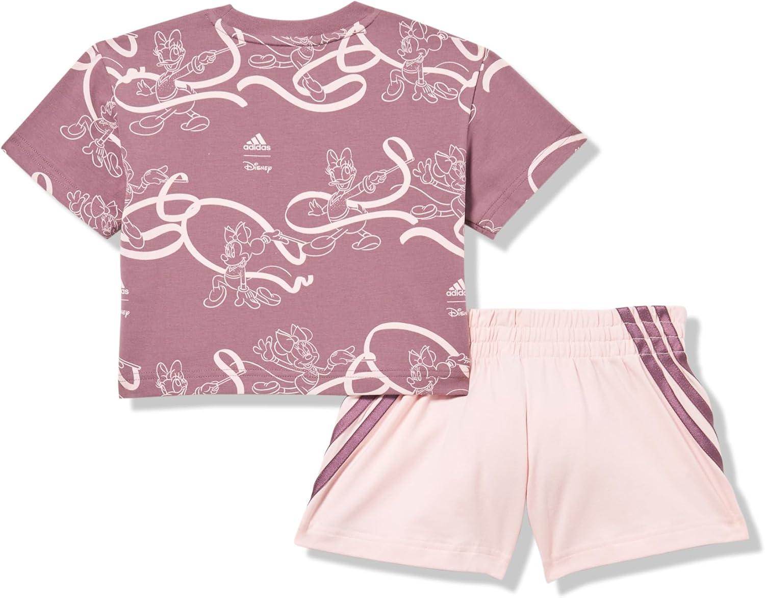 image:imageadidas girls Disney Minnie and Daisy Tshirt SetShadow FigSandy Pink Met