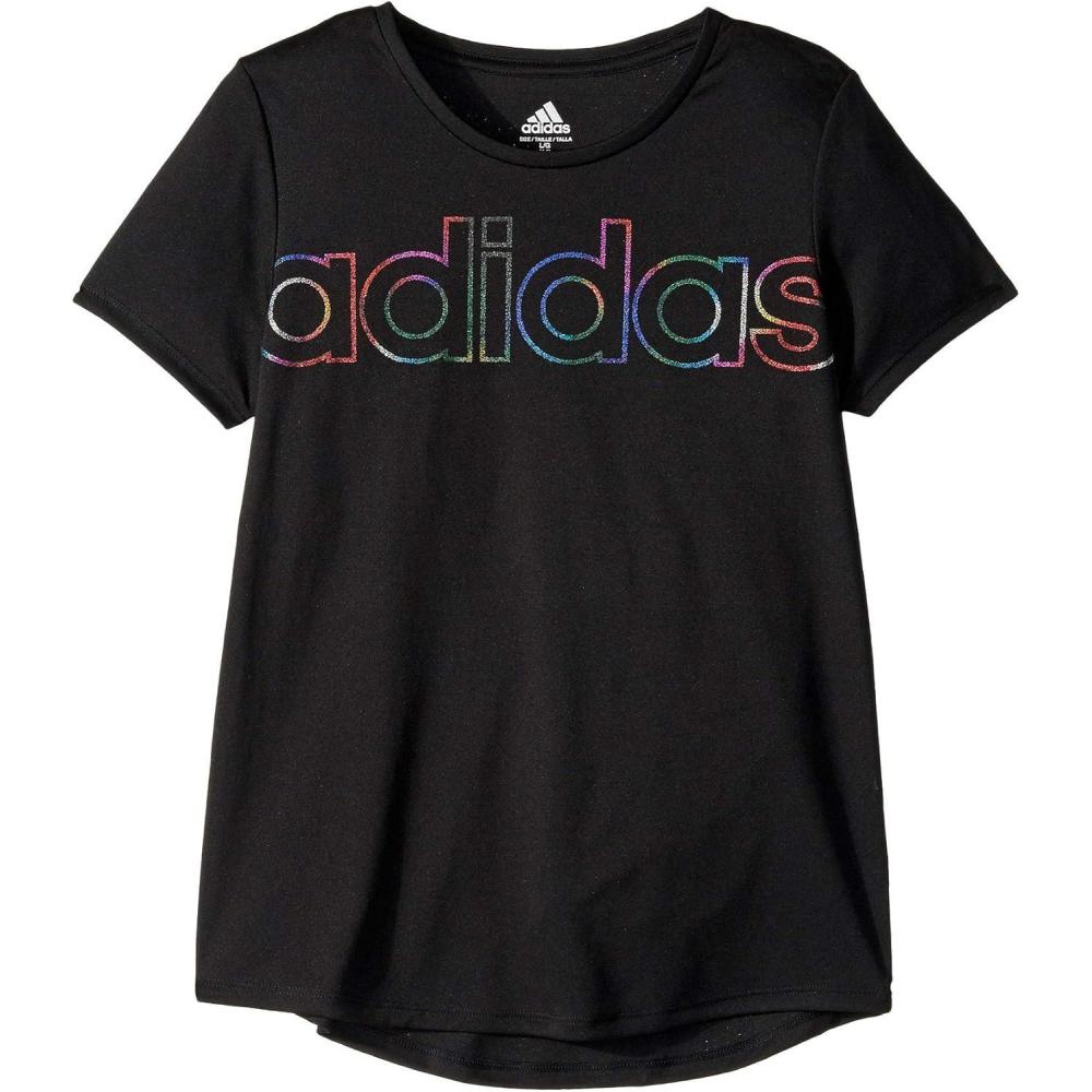 image:imageadidas Girls Short Sleeve Scoop Neck Tee TShirtBlack Linear Ombre