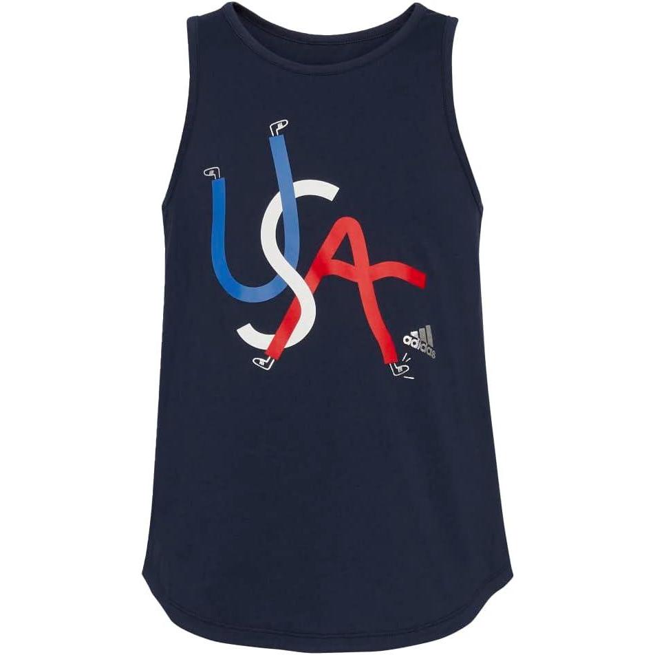 image:imageadidas Girls Sleeveless Curved Hem TankCollegiate Navy