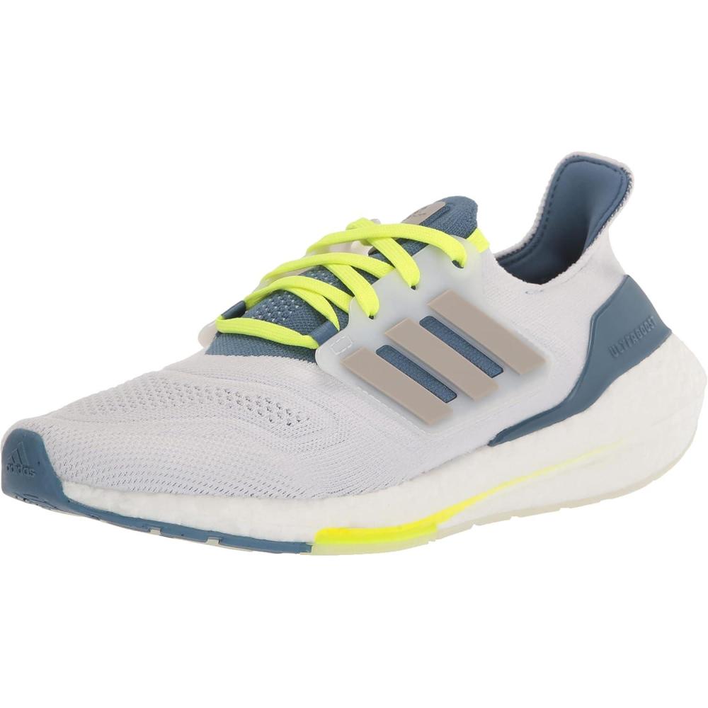 image:imageadidas Mens Ultraboost 22 Running ShoeWhiteMetal GreyLinen Green