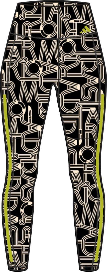 image:imageAdidas Womens Farm Rio 78 Training LeggingsBlackCrystal LinenUnity Lime