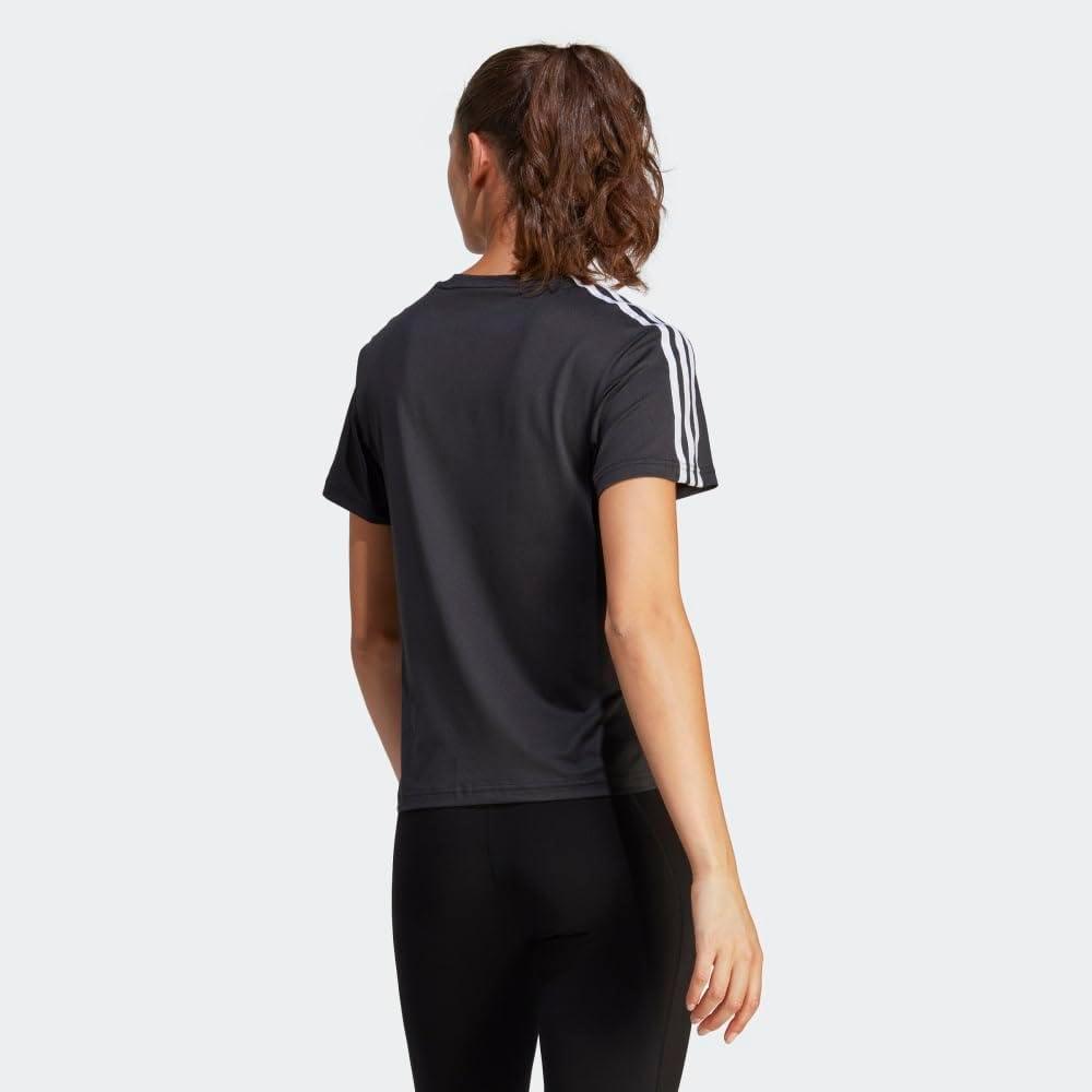 image:imageAdidas Womens Train Essentials 3Stripes TShirtBlackWhite