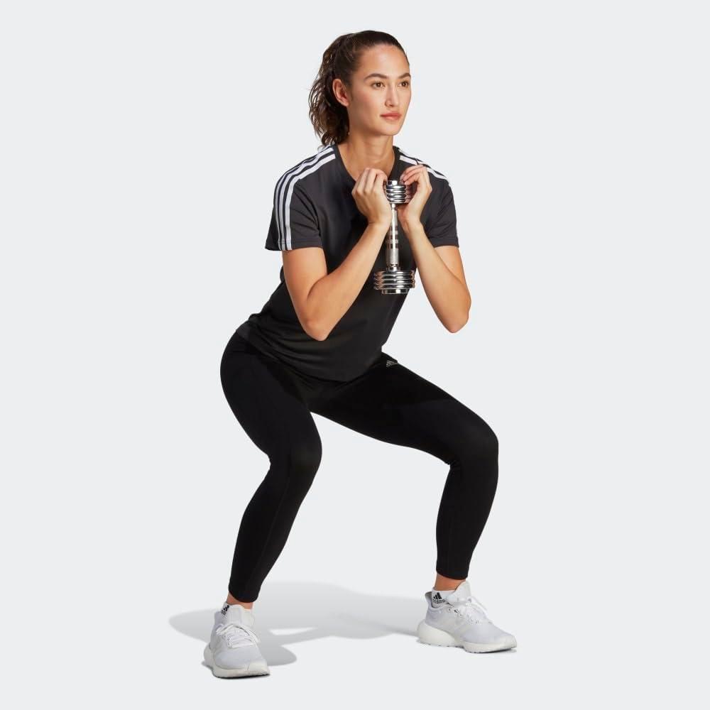 image:imageAdidas Womens Train Essentials 3Stripes TShirtBlackWhite