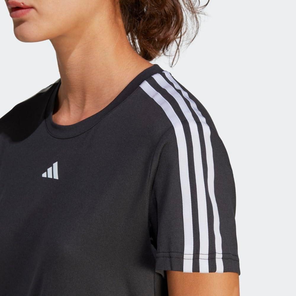 image:imageAdidas Womens Train Essentials 3Stripes TShirtBlackWhite