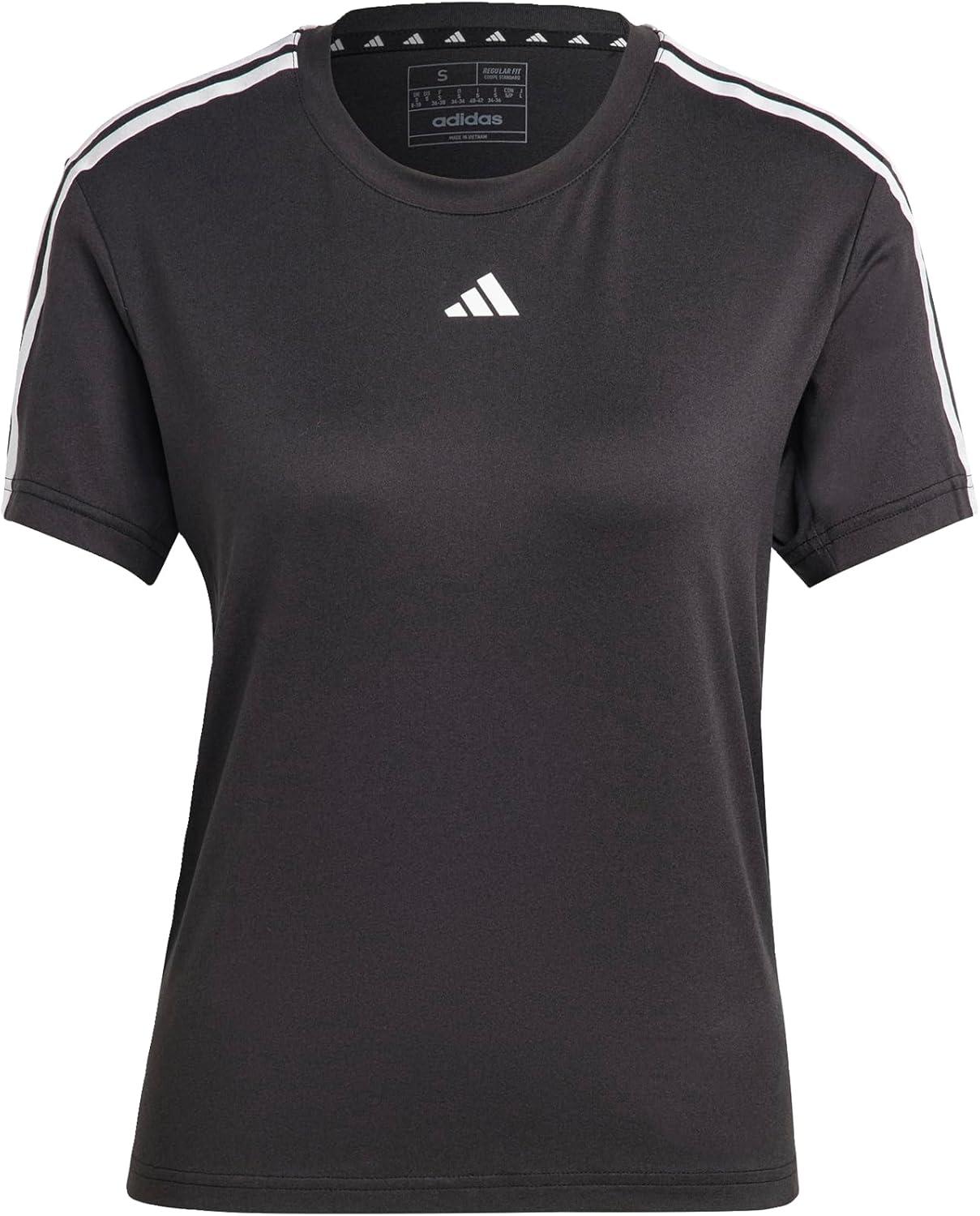 image:imageAdidas Womens Train Essentials 3Stripes TShirtBlackWhite