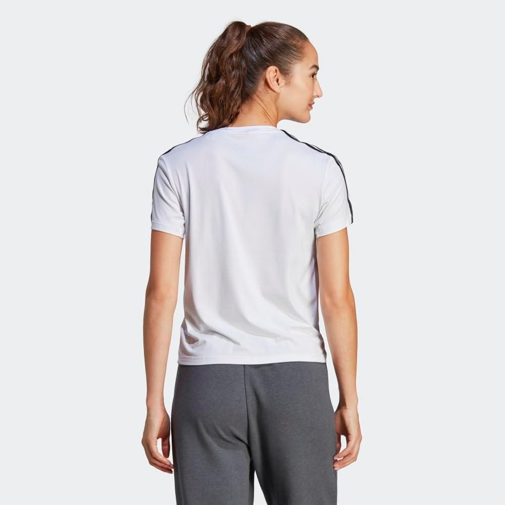 image:imageAdidas Womens Train Essentials 3Stripes TShirtWhiteBlack
