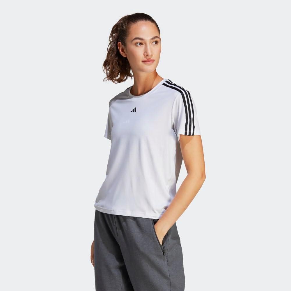 image:imageAdidas Womens Train Essentials 3Stripes TShirtWhiteBlack