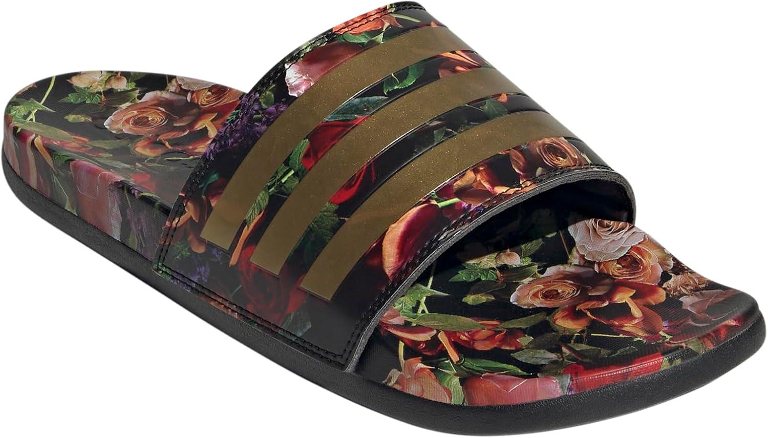 image:imageadidas Unisex Adult Adilette Comfort Slide SandalBlackGold MetallicMulti Color