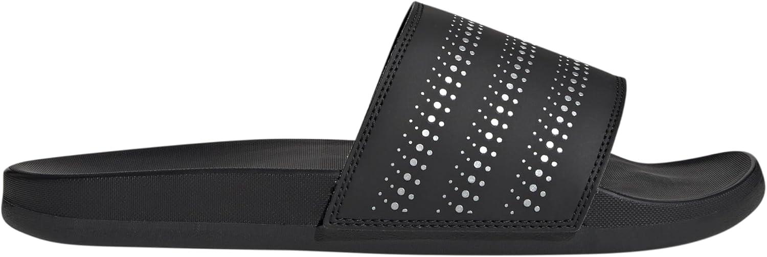 image:imageadidas Unisex Adult Adilette Comfort Slide SandalBlackSilver MetallicBlack