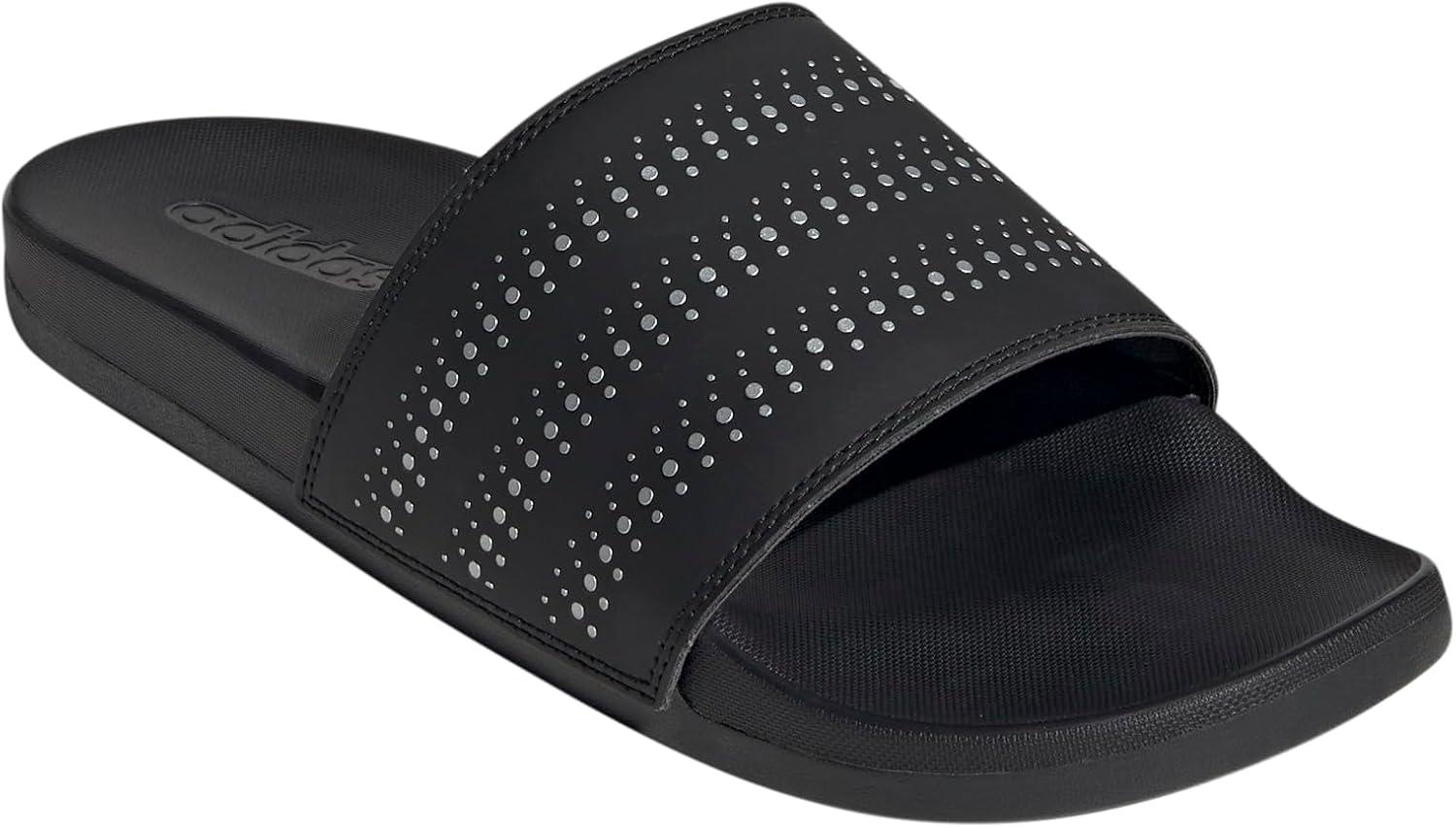 image:imageadidas Unisex Adult Adilette Comfort Slide SandalBlackSilver MetallicBlack