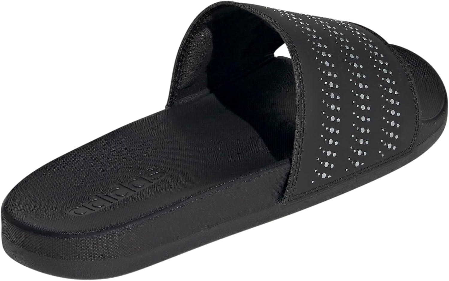 image:imageadidas Unisex Adult Adilette Comfort Slide SandalBlackSilver MetallicBlack