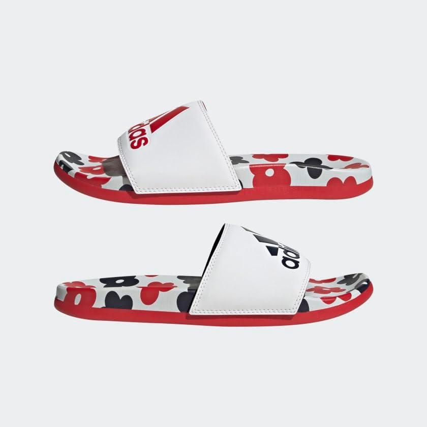 image:imageadidas Unisex Adult Adilette Comfort Slide SandalWhiteWhiteBetter Scarlet