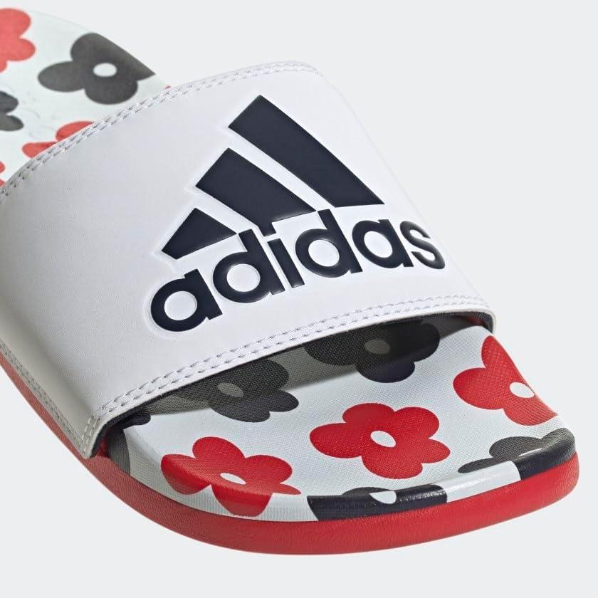 image:imageadidas Unisex Adult Adilette Comfort Slide SandalWhiteWhiteBetter Scarlet