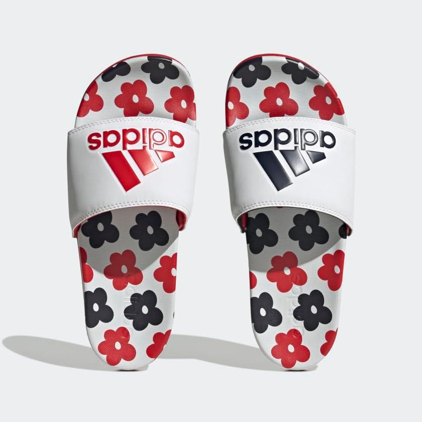 image:imageadidas Unisex Adult Adilette Comfort Slide SandalWhiteWhiteBetter Scarlet