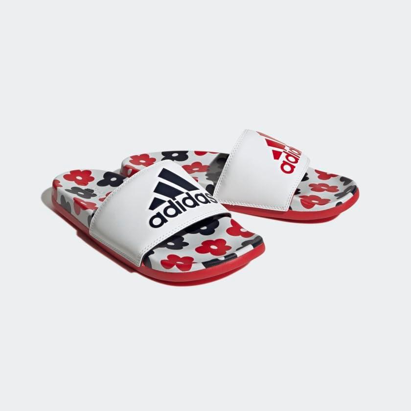 image:imageadidas Unisex Adult Adilette Comfort Slide SandalWhiteWhiteBetter Scarlet