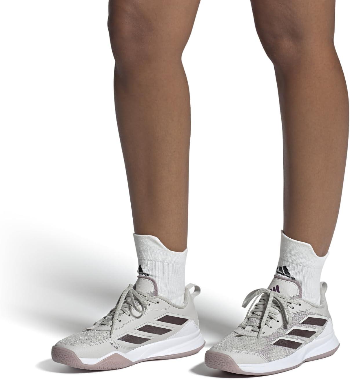 image:imageadidas Womens Avaflash Tennis Sneakers Shoes WhiteGreyAurora MetallicPreloved Fig