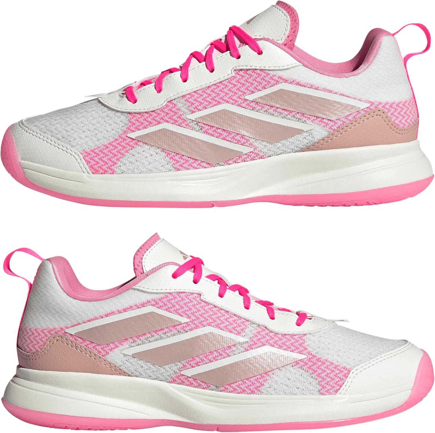 image:imageadidas Womens Avaflash Tennis Sneakers Shoes WhiteWhiteSilver MetallicLucid Pink