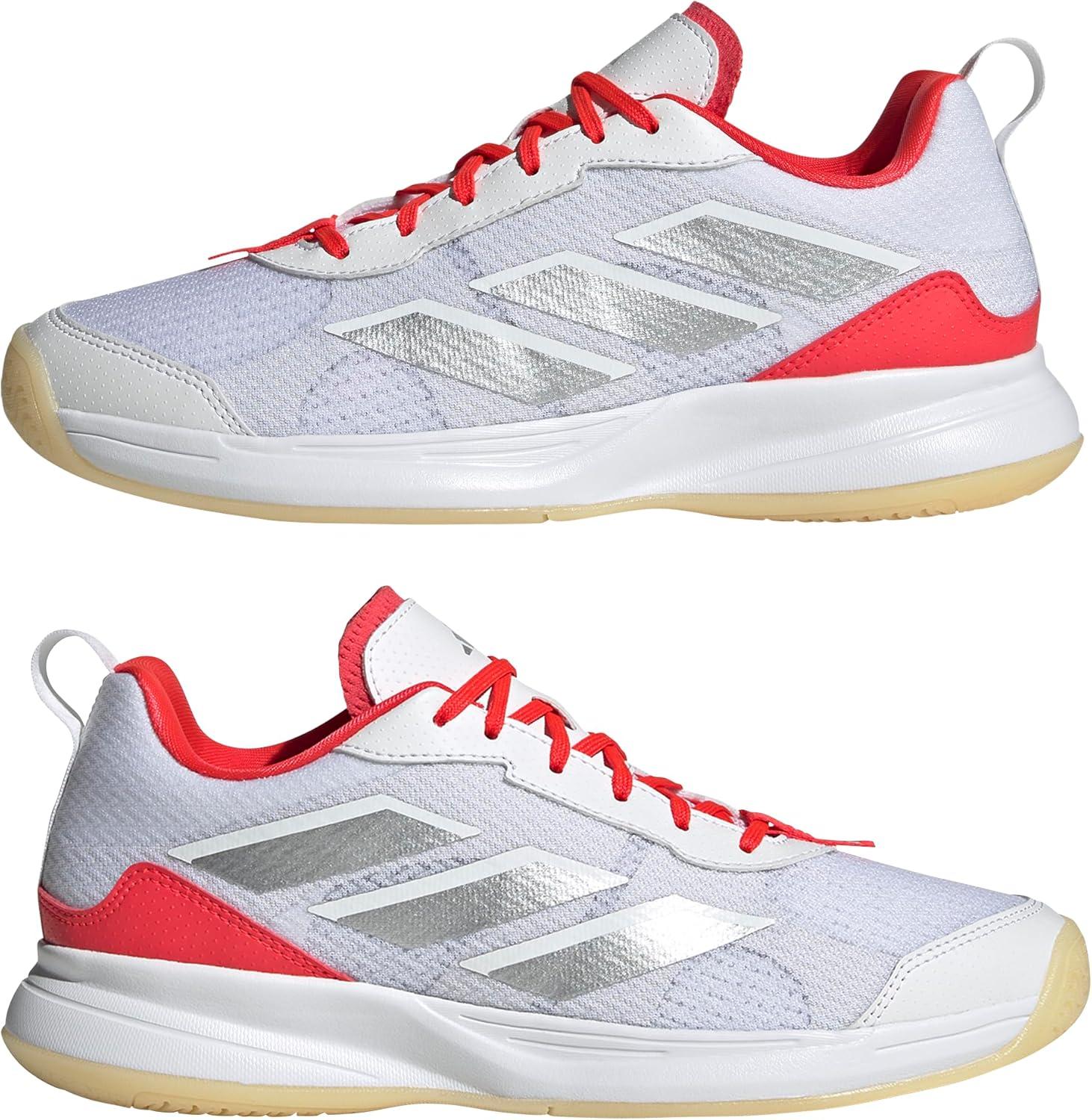 image:imageadidas Womens Avaflash Tennis Sneakers Shoes WhiteWhiteSilver MetallicLucid Red