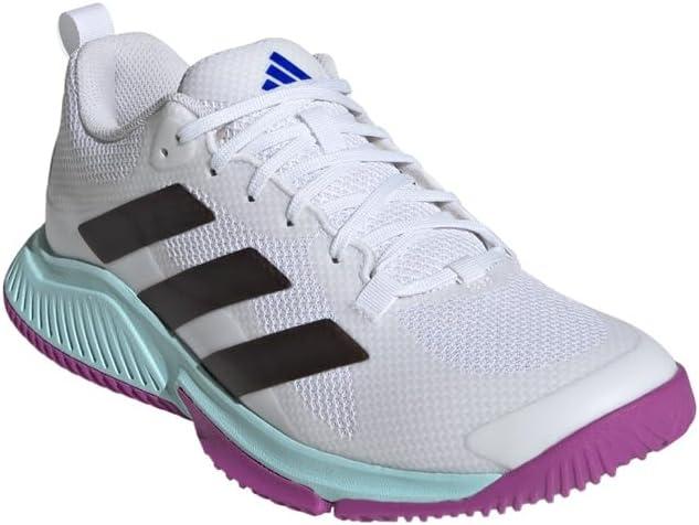image:imageadidas Womens Court Team Bounce 20 IndoorWhiteBlackPurple Burst