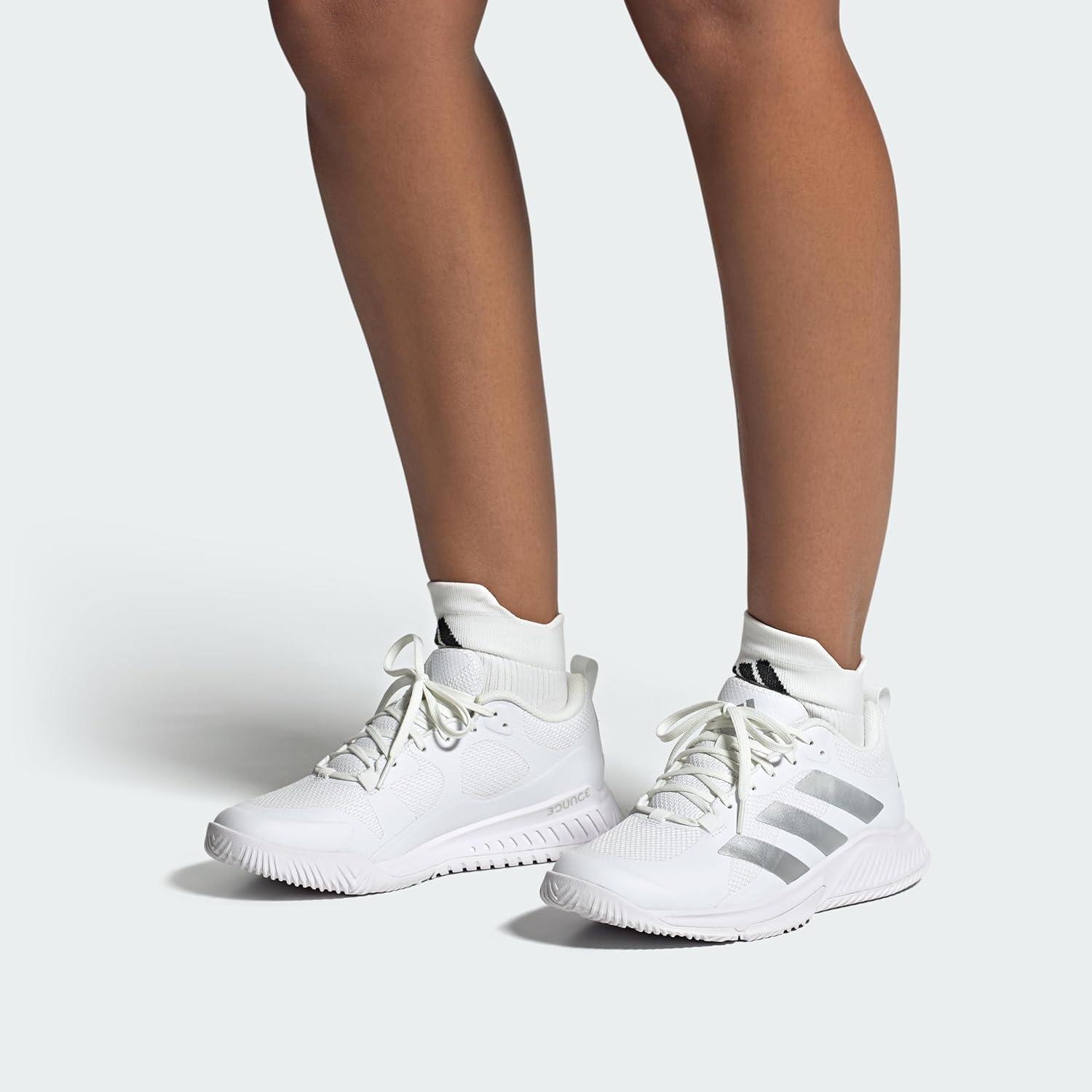 image:imageadidas Womens Court Team Bounce 20 IndoorWhiteSilver MetallicGrey