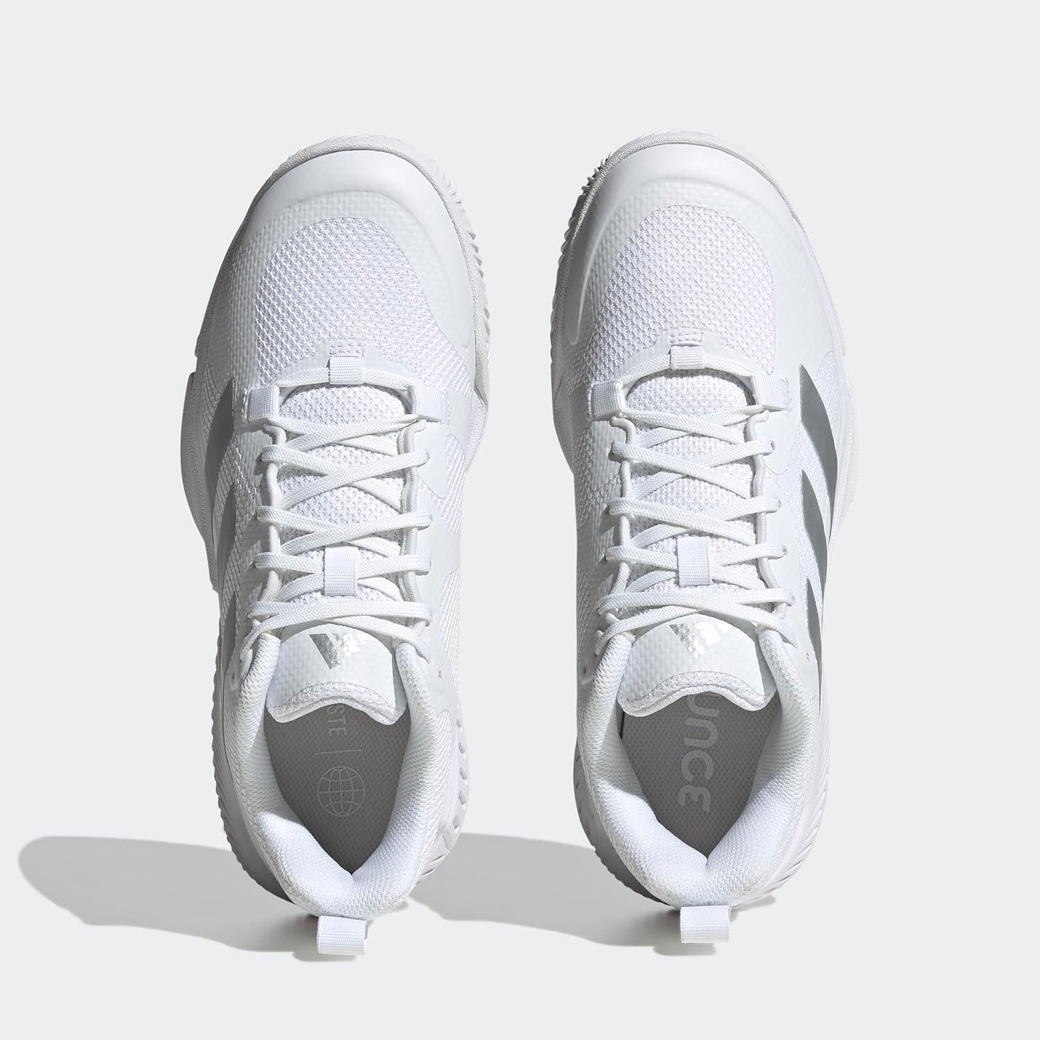 image:imageadidas Womens Court Team Bounce 20 IndoorWhiteSilver MetallicGrey