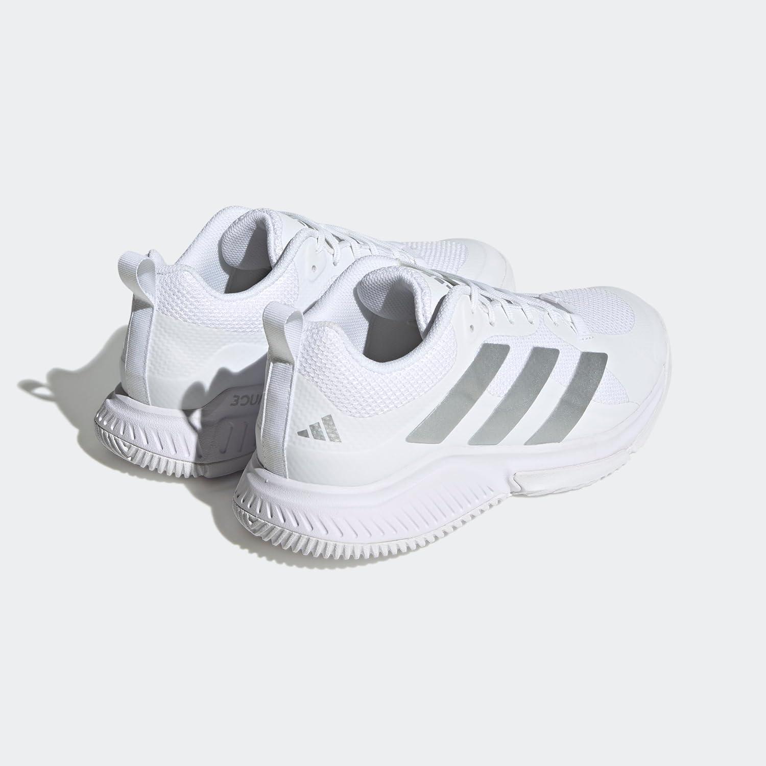 image:imageadidas Womens Court Team Bounce 20 IndoorWhiteSilver MetallicGrey