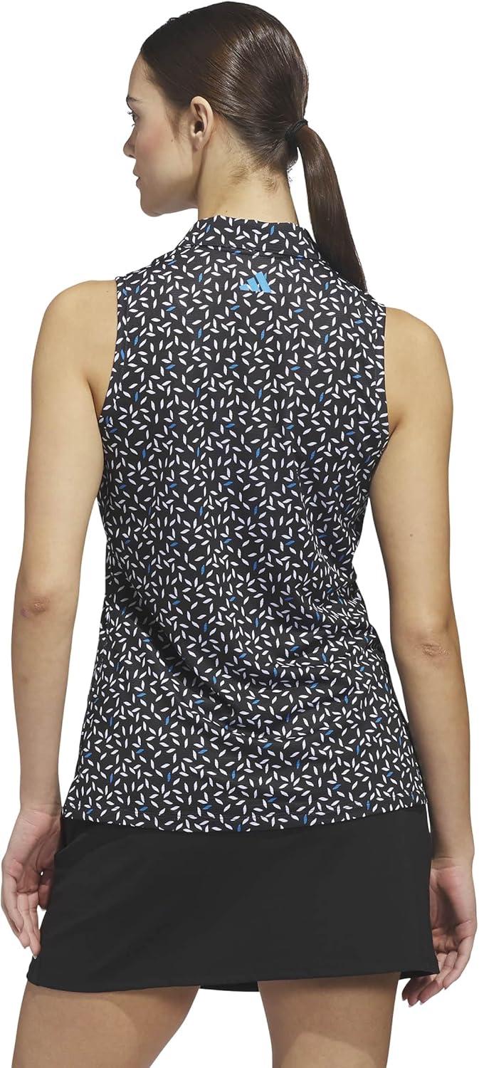 image:imageadidas Womens Ultimate365 Printed Ottoman Sleeveless PoloBlack