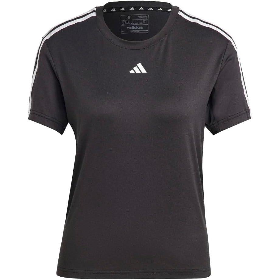 image:imageAdidas Womens Train Essentials 3Stripes TShirtBlackWhite