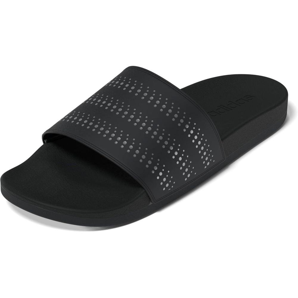 image:imageadidas Unisex Adult Adilette Comfort Slide SandalBlackSilver MetallicBlack