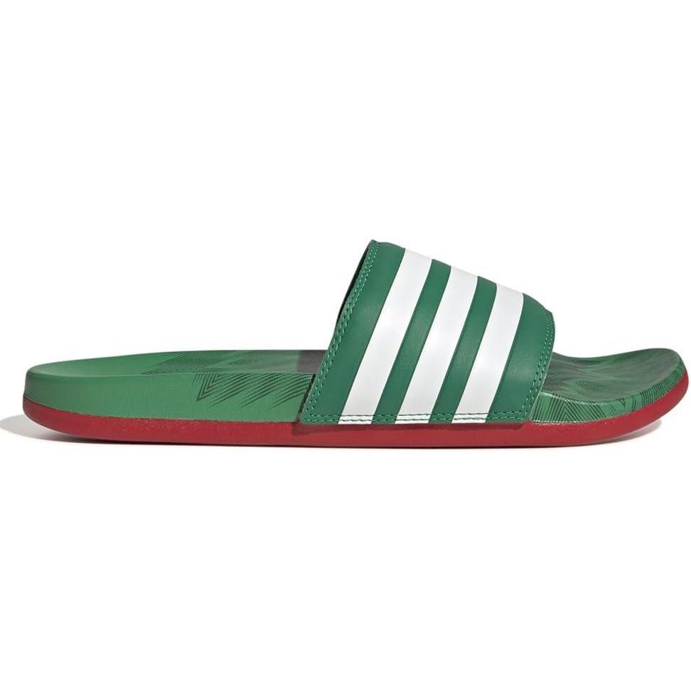 image:imageadidas Unisex Adult Adilette Comfort Slide SandalVivid GreenWhiteScarlet