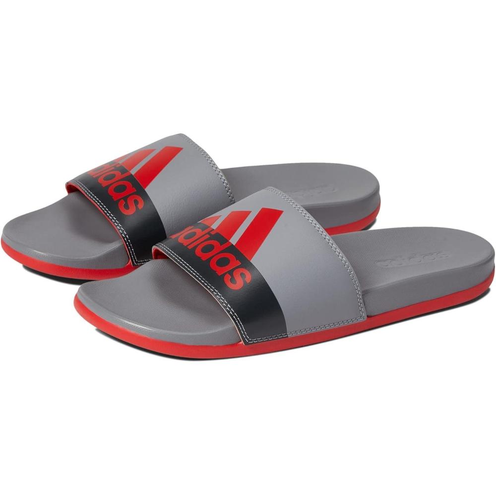 image:imageadidas Unisex Adult Adilette Comfort Slide SandalVivid RedGrey ThreeCarbon